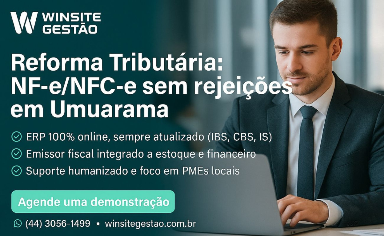Capa Reforma Tributária: adequações na NF-e/NFC-e e como o Winsite Gestão prepara seu negócio em Umuarama