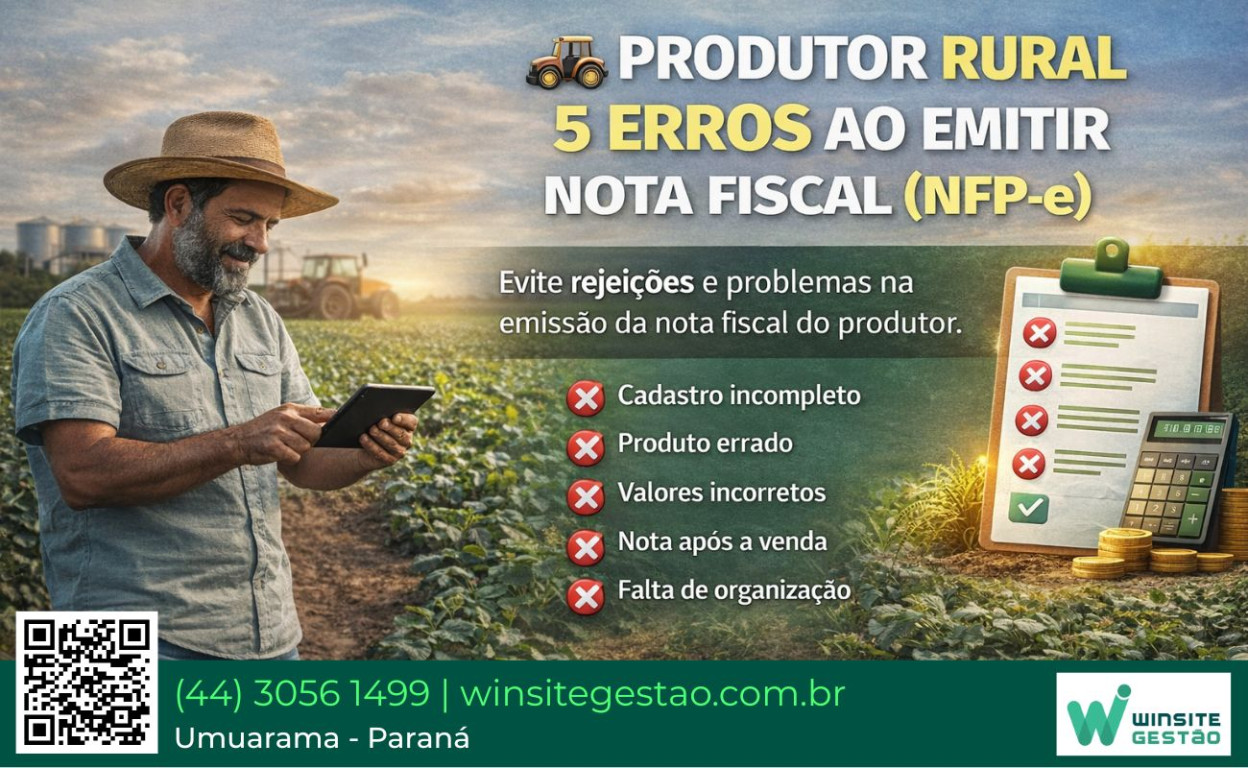 Imagem Produtor Rural: 5 erros comuns ao emitir a Nota Fiscal do Produtor (NFP-e)