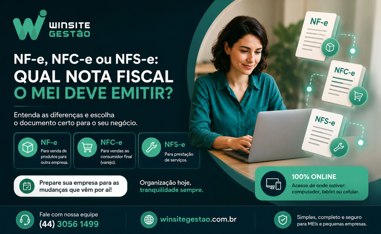 Imagem NF-e, NFC-e ou NFS-e: qual nota fiscal o MEI deve emitir?