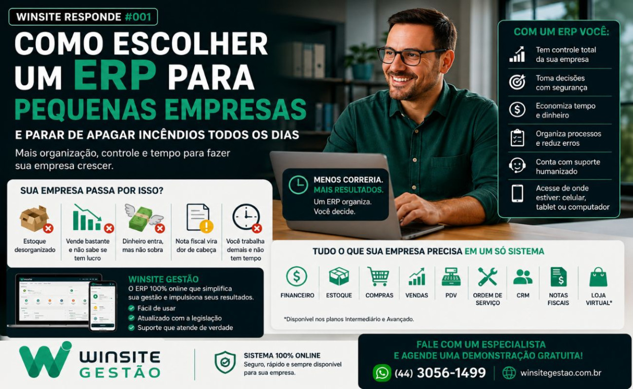 Imagem 🚀 Como escolher um ERP para pequenas empresas e parar de apagar incêndios todos os dias